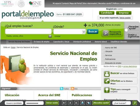 portal del empleo sne