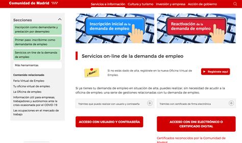 portal virtual de empleo comunidad de madrid