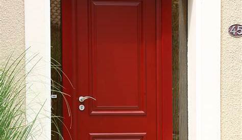 Belle porte de bois massif rouge Patio, House plans