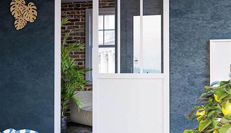 Porte coulissante aluminium blanc Atelier verre clair