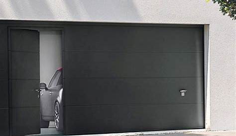 Porte de garage avec portillon gris anthracite Voiture
