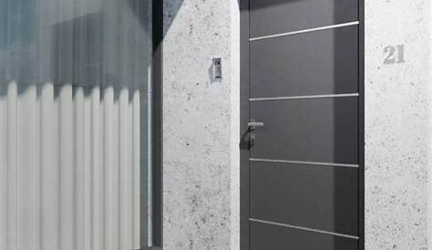 Porte d'entrée Aluminium vitrée Liara H.215 x l.90 cm gris