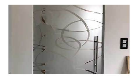 Porte d intérieur coulissante en verre Sablée 102 5x205cm