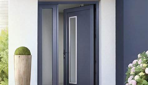 Porte d'entrée PVC laqué gris anthracite