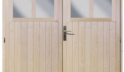 Porte double avec revêtement de bois (chêne) et unité