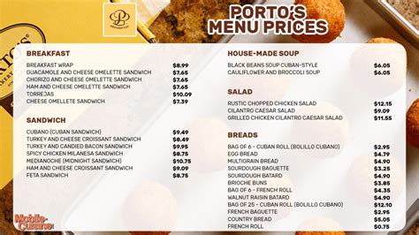 porto's menu with prices