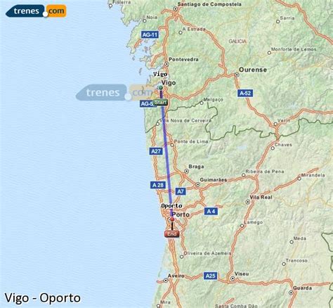 porto to vigo distance