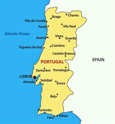 portugal on a map