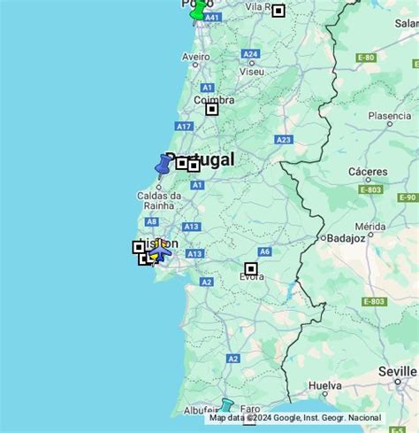 portugal on google map