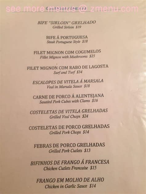 portugalia restaurant menu