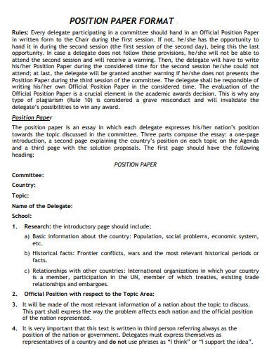 position paper format example pdf