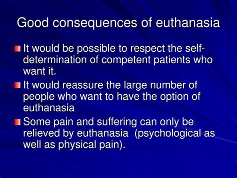 positive effects of euthanasia