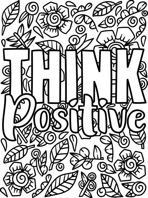 positive thinking coloring pages