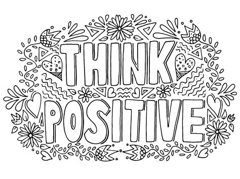 positive thinking coloring pages