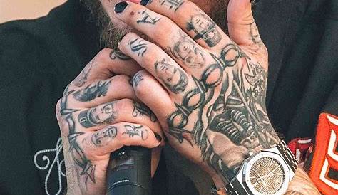 Post Malone Finger tattoos gone artists | Hand tattoos, Post malone