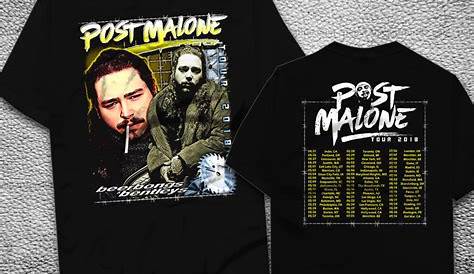 NEW POST MALONE T shirt TOUR DATES 2018 BLACK T shirt Size Unisex tee