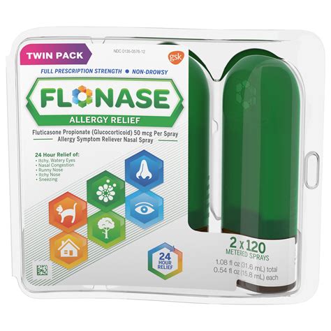 Flonase Nasal Spray for Allergy Relief, 24Hour NonDrowsy Allergy