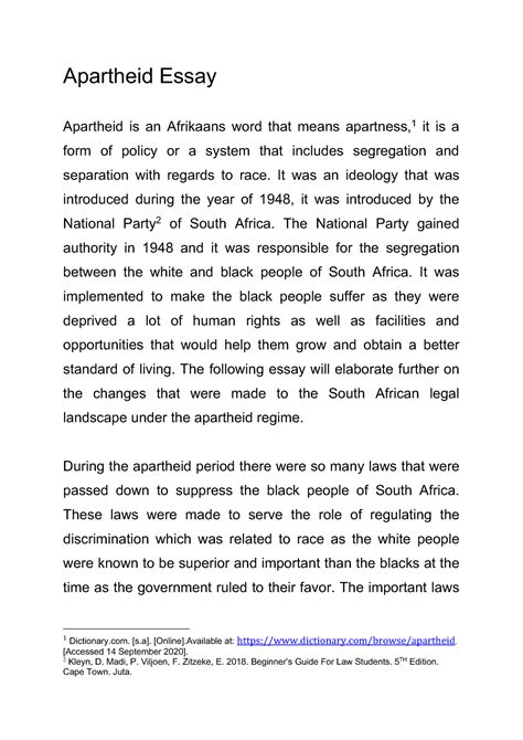 post apartheid south africa essay