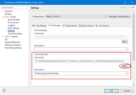 Post Build Steps Eclipse
