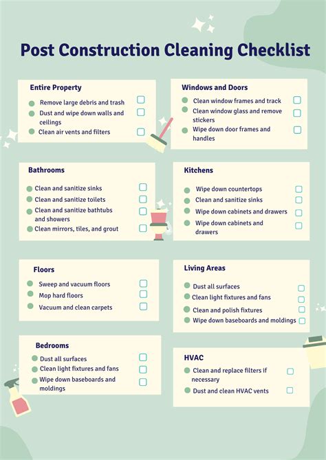 post construction cleaning checklist
