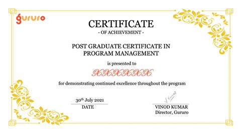 post graduate certificate program