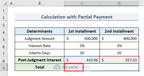 Post Judgment Interest Calculator With Partial Payments Excel