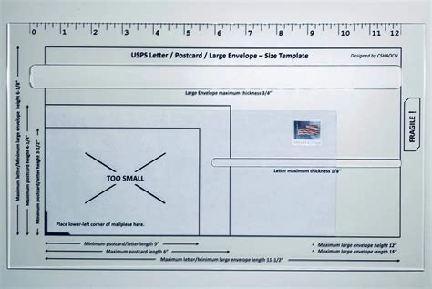 Post Office Size Guide Template