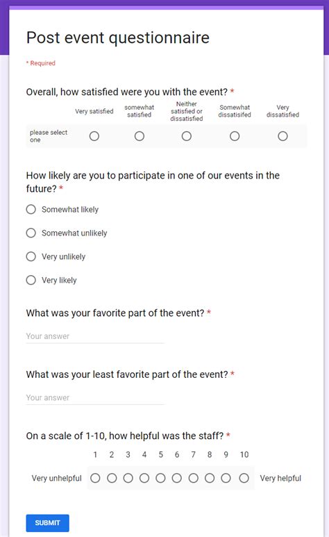 Post Questionnaire Definition