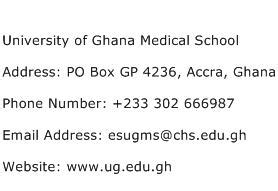 postal address of university of ghana