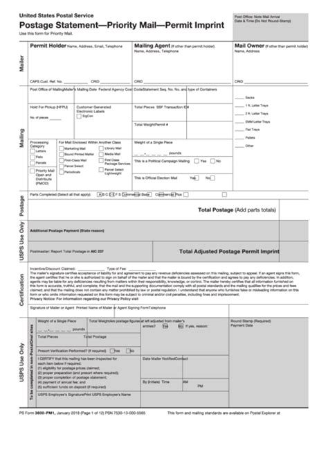 postal forms download