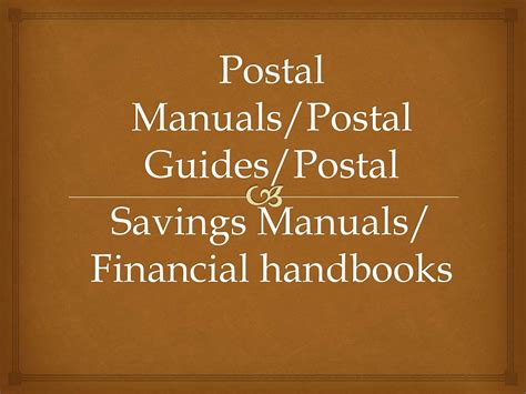 postal manuals