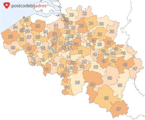Postcode Kaart Belgie doormelle