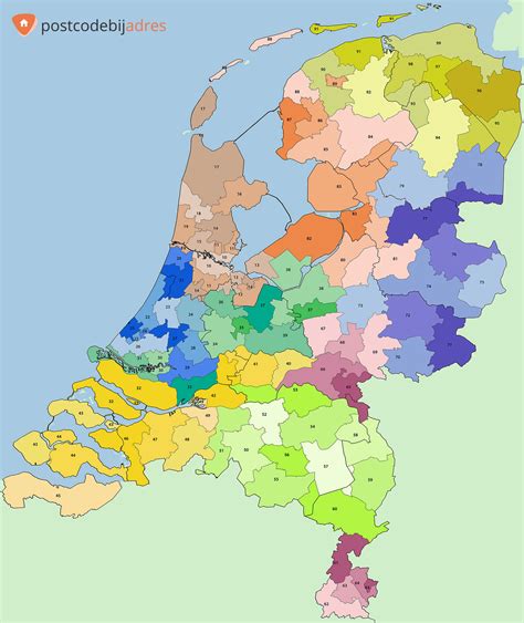Digitale Postcodekaart Nederland 2cijferig 526 Kaarten en Atlassen.nl