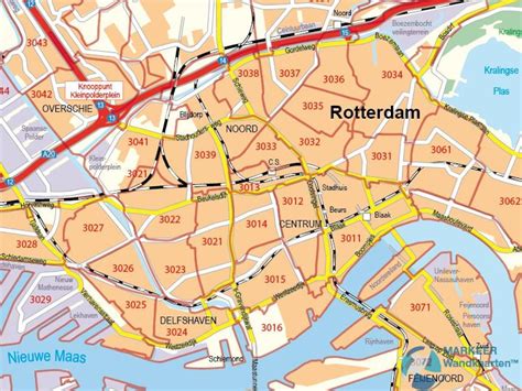 Postcodekaart Rotterdam 100 Kaarten en Atlassen.nl