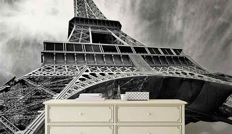 Paris Tour Eiffel Noir Blanc Poster Mural, Papier peint