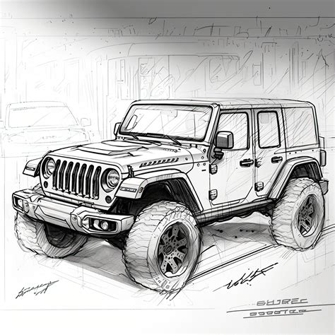Poster Drawing Jeep