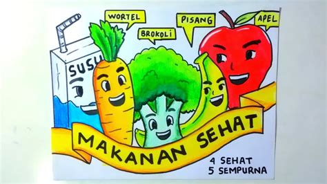 Poster Makanan Sehat Kartun yang Menarik dan Edukatif untuk Anak-anak