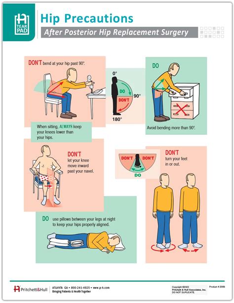 posterior hip precautions patient handout