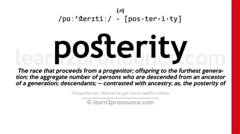 posterity definition synonym bible