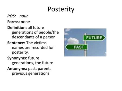 posterity definition synonym sentence