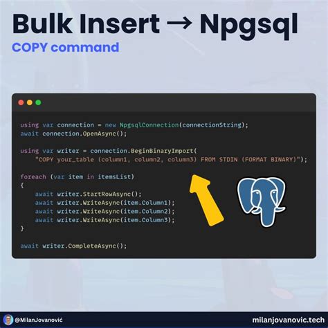 Postgres Bulk Insert Npgsql
