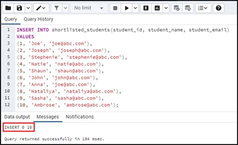 Postgres Bulk Insert Returning