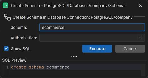 postgres create schema in another database