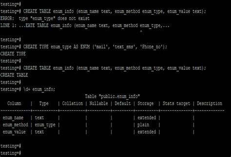 postgres create table enum column
