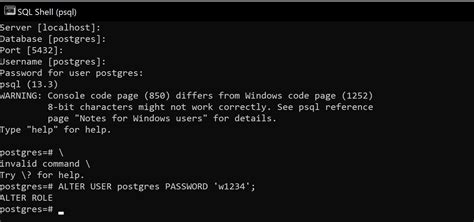 postgres default root password