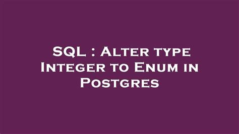 postgres enum vs int