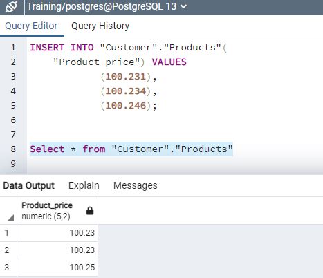 postgres numeric storage size