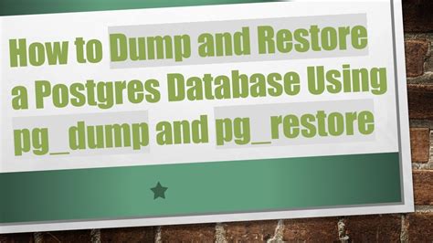 postgres restore table from dump