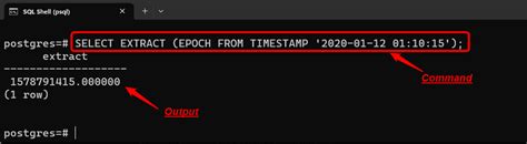postgresql date to epoch timestamp