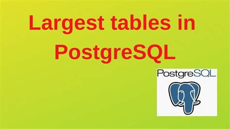 Postgresql Largest Tables